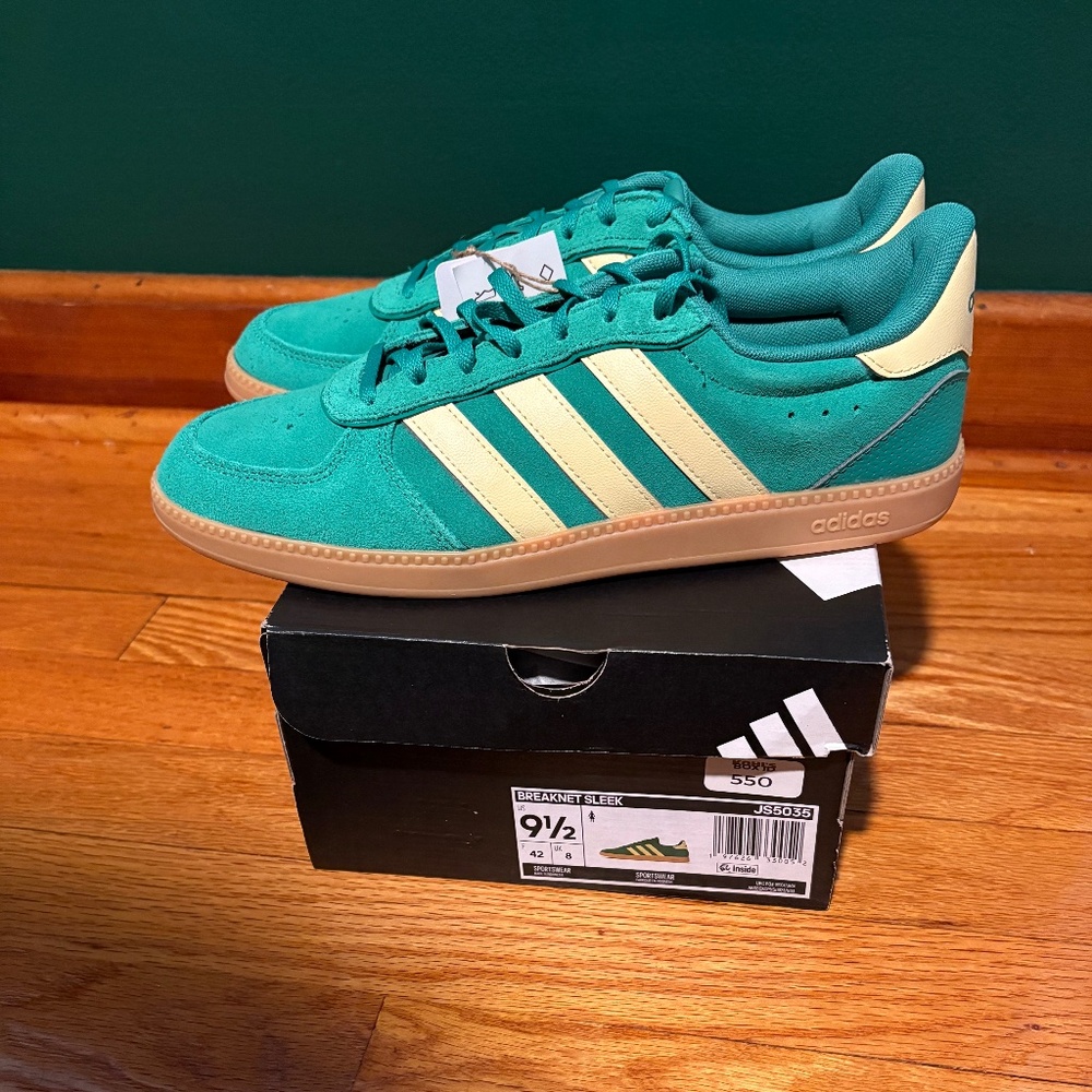 adidas Breaknet Women’s Sneakers Size 9.5 Green and Yellow Brand New in Box